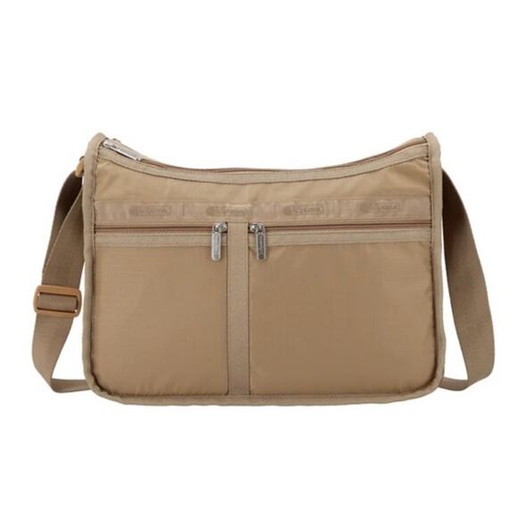 LeSportsac Deluxe Everyday Heritage Best Selling Crossbody Ripstop Gray Bag - Picture 2 of 14